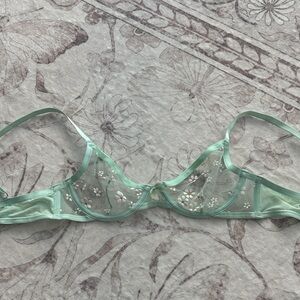 Savage X Fenty Mint Green Sheer Floral Bra